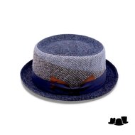 alfonso deste pork pie tweed blauw grijs