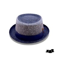 alfonso deste pork pie tweed blauw grijs