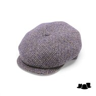 jos van dijck newsboy pet wol basketweave beige blauw