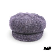 alfonso deste ballonpet krizia wol visgraat lavendelblauw bruin