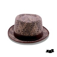 jos van dijck pork pie wolmix grof visgraat bruin en beige