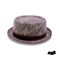 jos van dijck pork pie wolmix grof visgraat bruin en beige