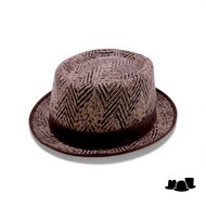 jos van dijck pork pie wolmix grof visgraat bruin en beige