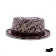 jos van dijck pork pie wolmix grof visgraat bruin en beige