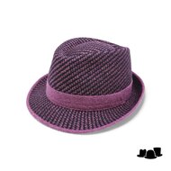 jos van dijck trilby tweed dessin raspberry and back