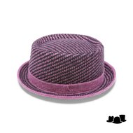 jos van dijck pork pie tweed dessin raspberry and black