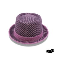 jos van dijck pork pie tweed dessin raspberry and black