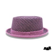 jos van dijck pork pie tweed dessin raspberry and black