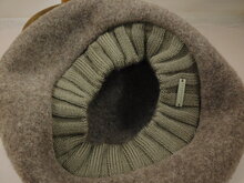 seeberger baret gebreide rand wol taupe