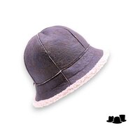 bedacht bonthoed aldor faux shearling en faux leder bruin