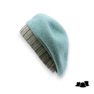 seeberger baret gebreide rand wol pine green