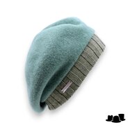 seeberger baret gebreide rand wol pine green