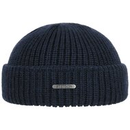 stetson short beanie nashvile merino wool knit navy