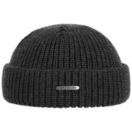 stetson short beanie nashvile merino wool knit antraciet grey