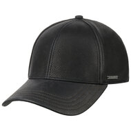 stetson baseball cap met oorklep cowhide leather black