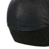 stetson baseball cap met oorklep cowhide leather black