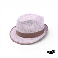 jos van dijck trilby linnen tartan beige