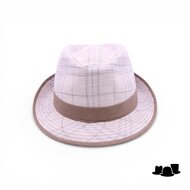jos van dijck trilby linnen tartan beige