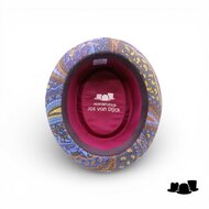 jos van dijck pork pie fantasy blauw vegan leather bruin
