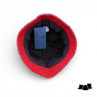 panizza cloche met strik babi wol grijs en rood