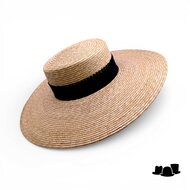 tesi canotto elisa brede rand naturel en zwart