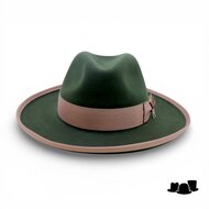 jos van dijck fedora rho pencil roll brim haarvilt groen en camel