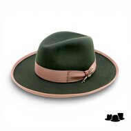 jos van dijck fedora rho pencil roll brim haarvilt groen en camel