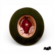 jos van dijck fedora rho pencil roll brim haarvilt groen en camel