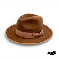 jos van dijck fedora rho pencil roll brim haarvilt bruin en camel