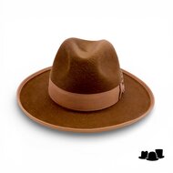 jos van dijck fedora rho pencil roll brim haarvilt bruin en camel
