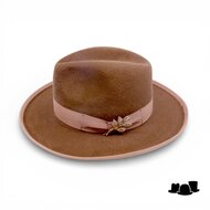 jos van dijck fedora rho pencil roll brim haarvilt bruin en camel