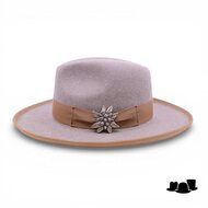 jos van dijck fedora rho pencil roll brim haarvilt light taupe en camel