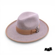 jos van dijck fedora rho pencil roll brim haarvilt light taupe en camel