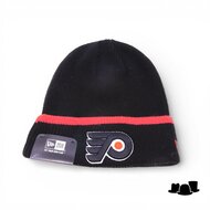 new era knitted beanie philadelphia flyers black and orange