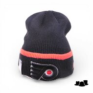 new era knitted beanie philadelphia flyers black and orange