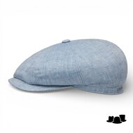 stetson hatteras newsboy cap classic linnen lichtblauw