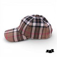 city sport winter baseball cap tartan camel zwart