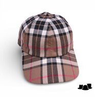 city sport winter baseball cap tartan camel zwart