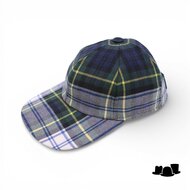 city sport winter baseball cap tartan blauw groen