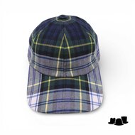 city sport winter baseball cap tartan blauw groen