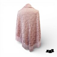 jos van dijck kanten driehoek omslagdoek viscose oud roze