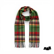 john hanly merino luxury wool scarf green rust orange brown check