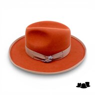 jos van dijck fedora rho pencil roll brim haarvilt terracota en camel