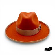 jos van dijck fedora rho pencil roll brim haarvilt terracota en camel