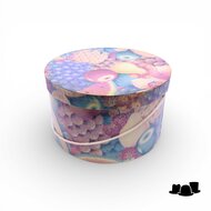 vintage hoedendoos 26 cm met fruit patroon