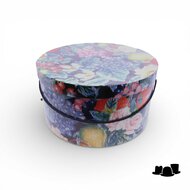vintage hoedendoos 28 cm met fruit and flowers