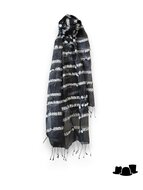 onkar  zomer sjaal zijdemix black and white