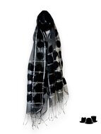 onkar zijde zomer sjaal black and silver