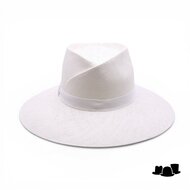 jos van dijck brede rand fedora vivien cellulose wit
