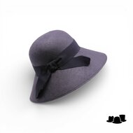 jos van dijck brede rand hoed viola cellulose zwart